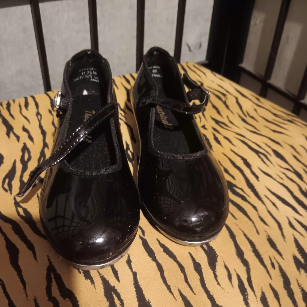 Black Kids Tap Shoes 11.5